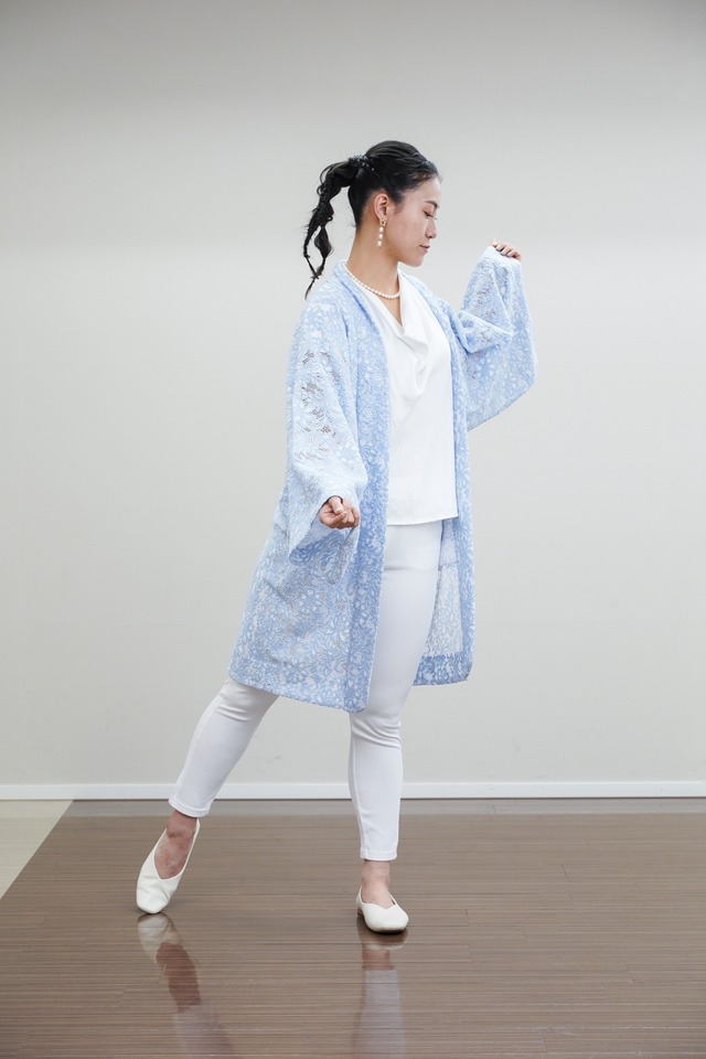 【 S,M size 】KIMONO + HAORI : white blue