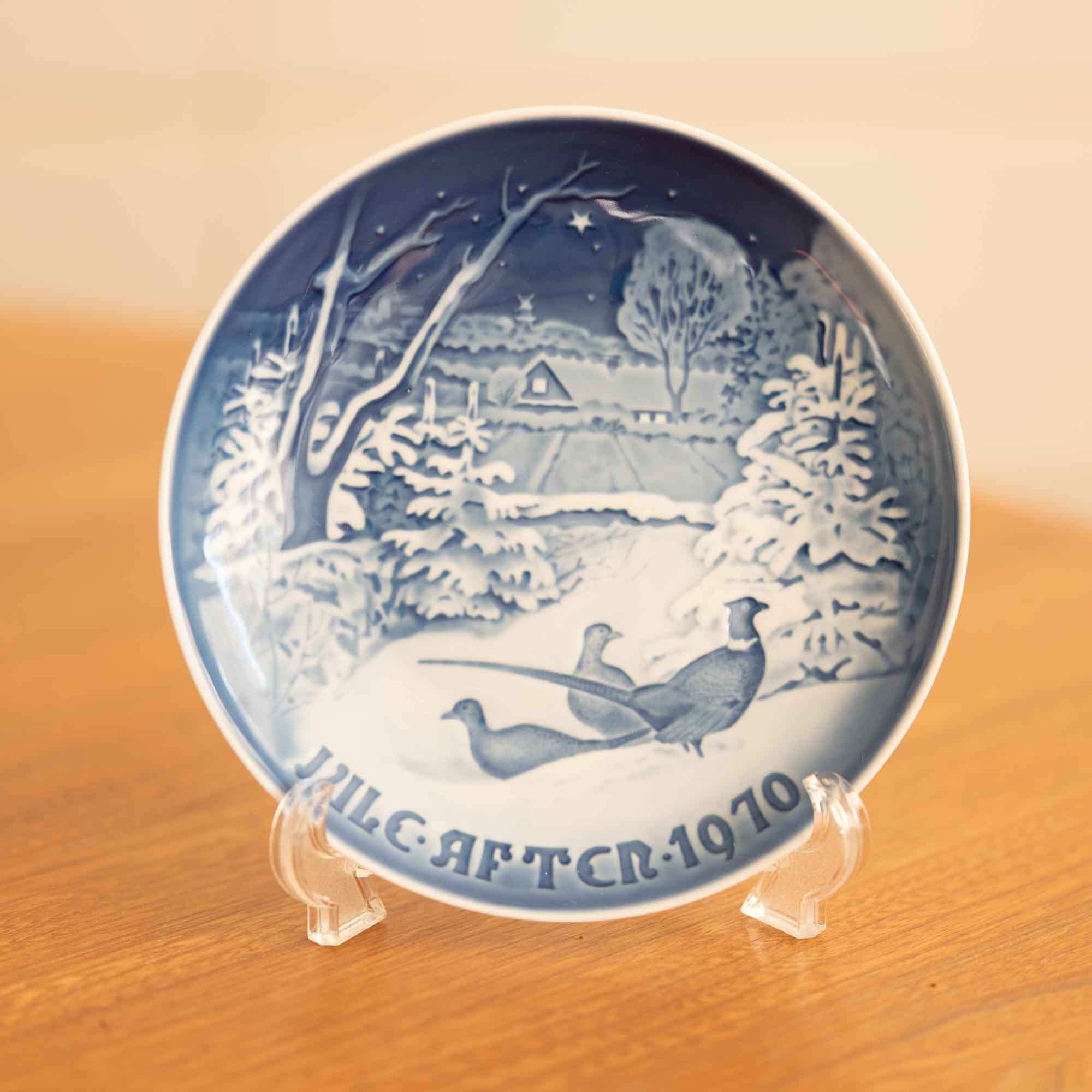 1970年 Bing & Grøndah ビング・オー・グレンダール クリスマスプレート キジと冬景色