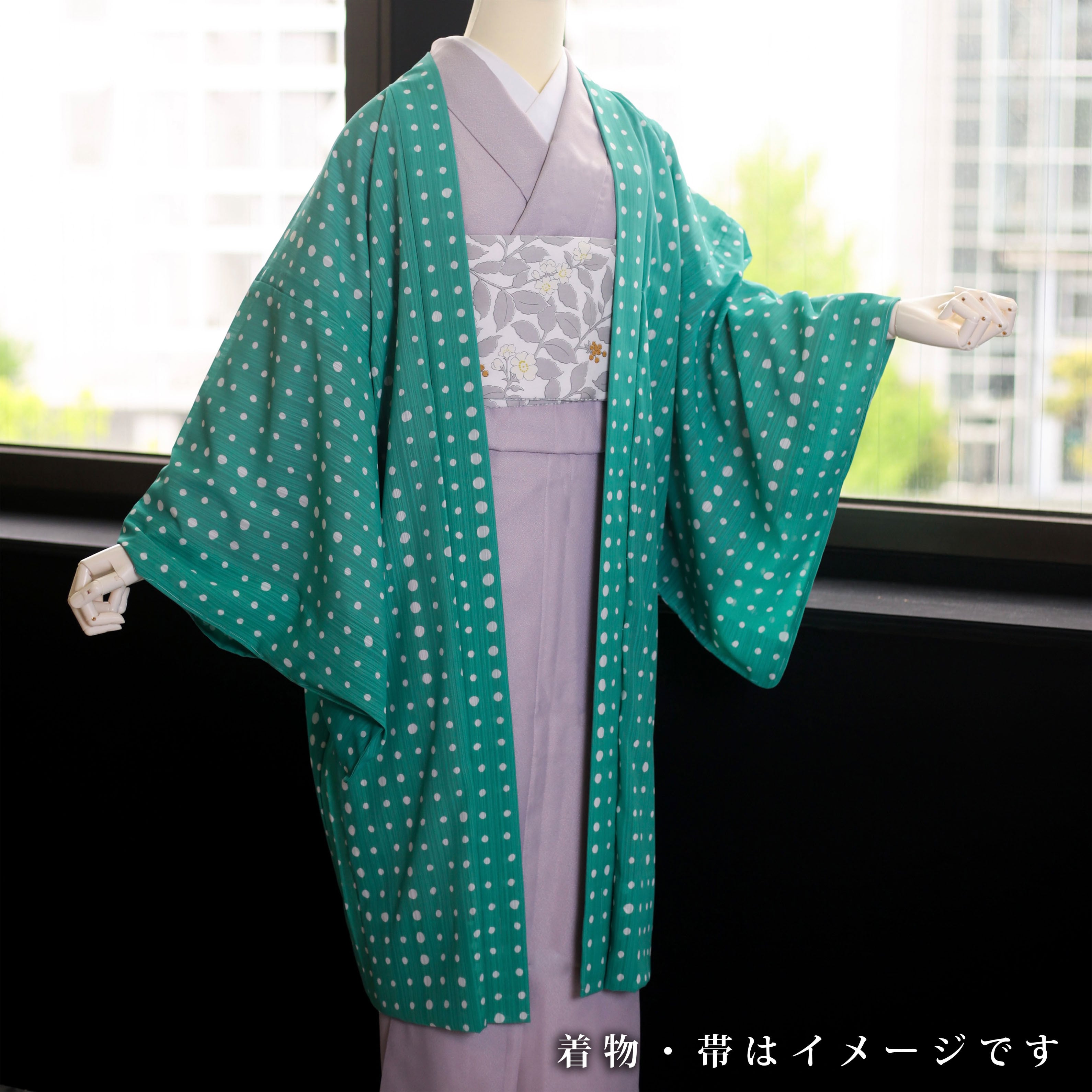 薄羽織 単品 新品・未使用 うれしづくし 塵除け コート 緑 薄羽織 単品 新品・未使用 うれしづくし 塵除け コート 緑