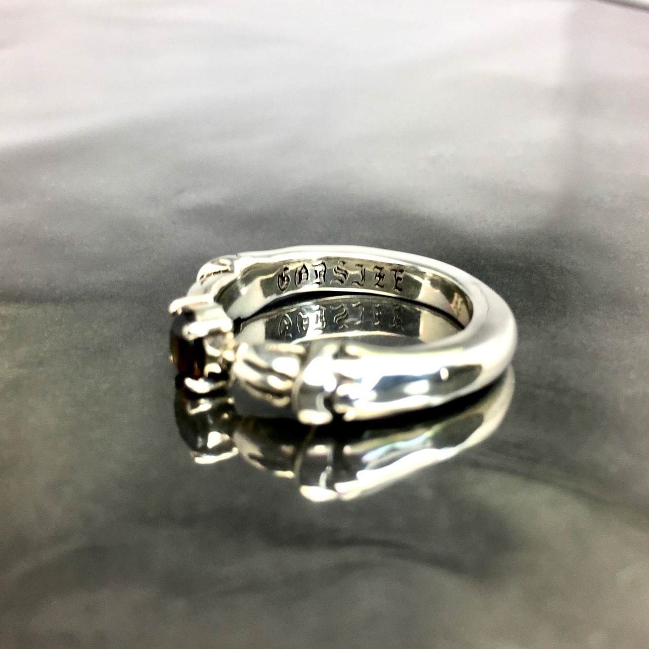 TWIN CLAW RING with SMOKY QUARTZ / ツインクロウリング・スモーキークォーツ