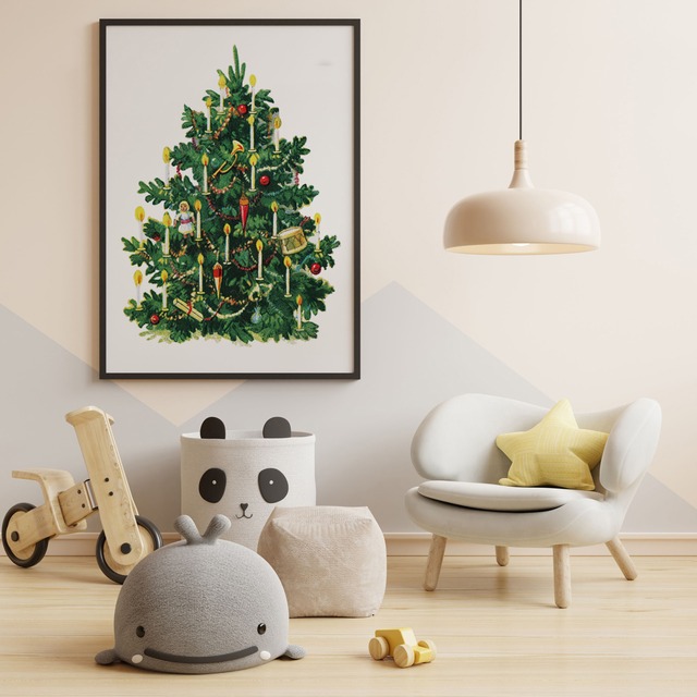 P137／クリスマス・ツリー／A4～／アートポスター／インテリア／おしゃれ