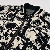 Lois CRAYON ロイスクレヨン 総柄 ダブルジップ ジャケット サイズ M /モノトーン ブラック×ホワイト/日本製