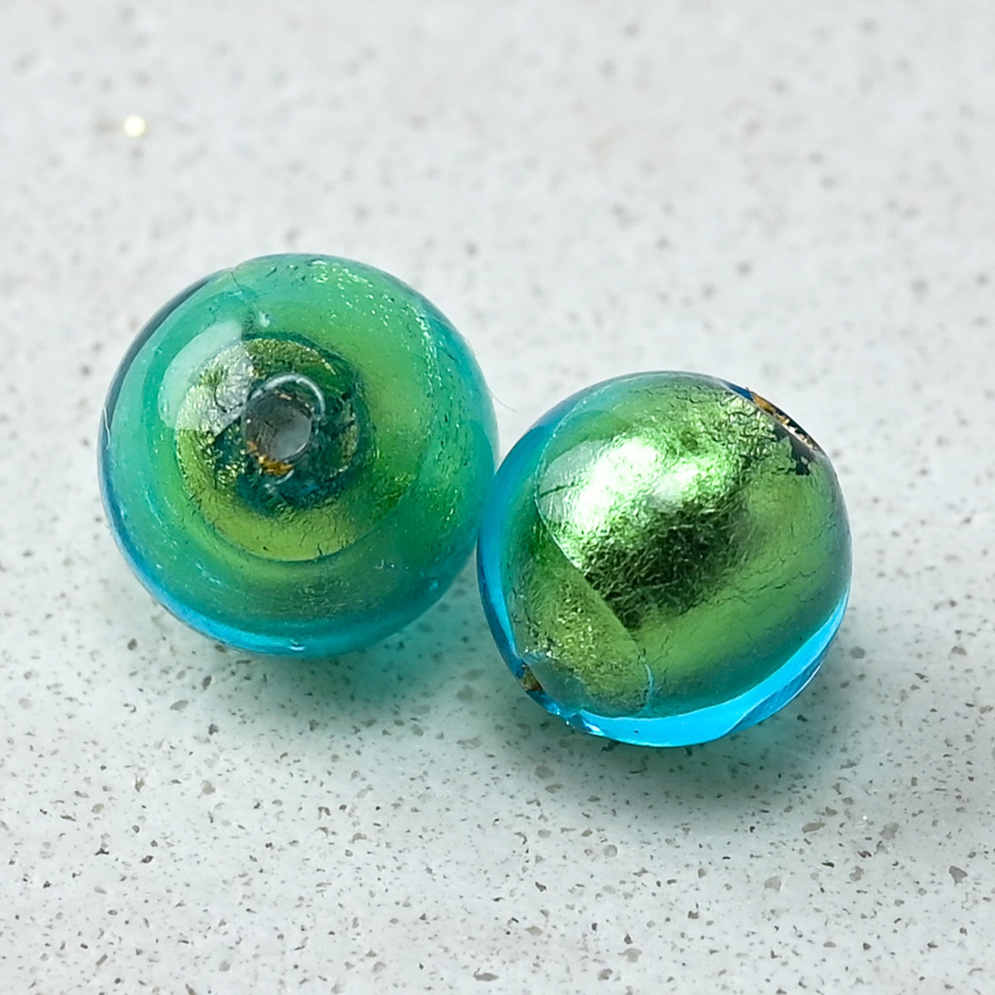 ベネチアンガラスビーズ 8㎜ マリーノ色 | チェコガラスボタン専門店