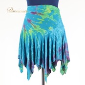 ベリーダンス 衣装 ミニスカート レッスンウェア 練習着 まとめ売り 全2点 セット ブルー系 水色 グリーン系 黄緑 柄 模様 舞台 イベント 発表会 スカートセット 練習用 可愛い おしゃれ カラフル 伸縮性