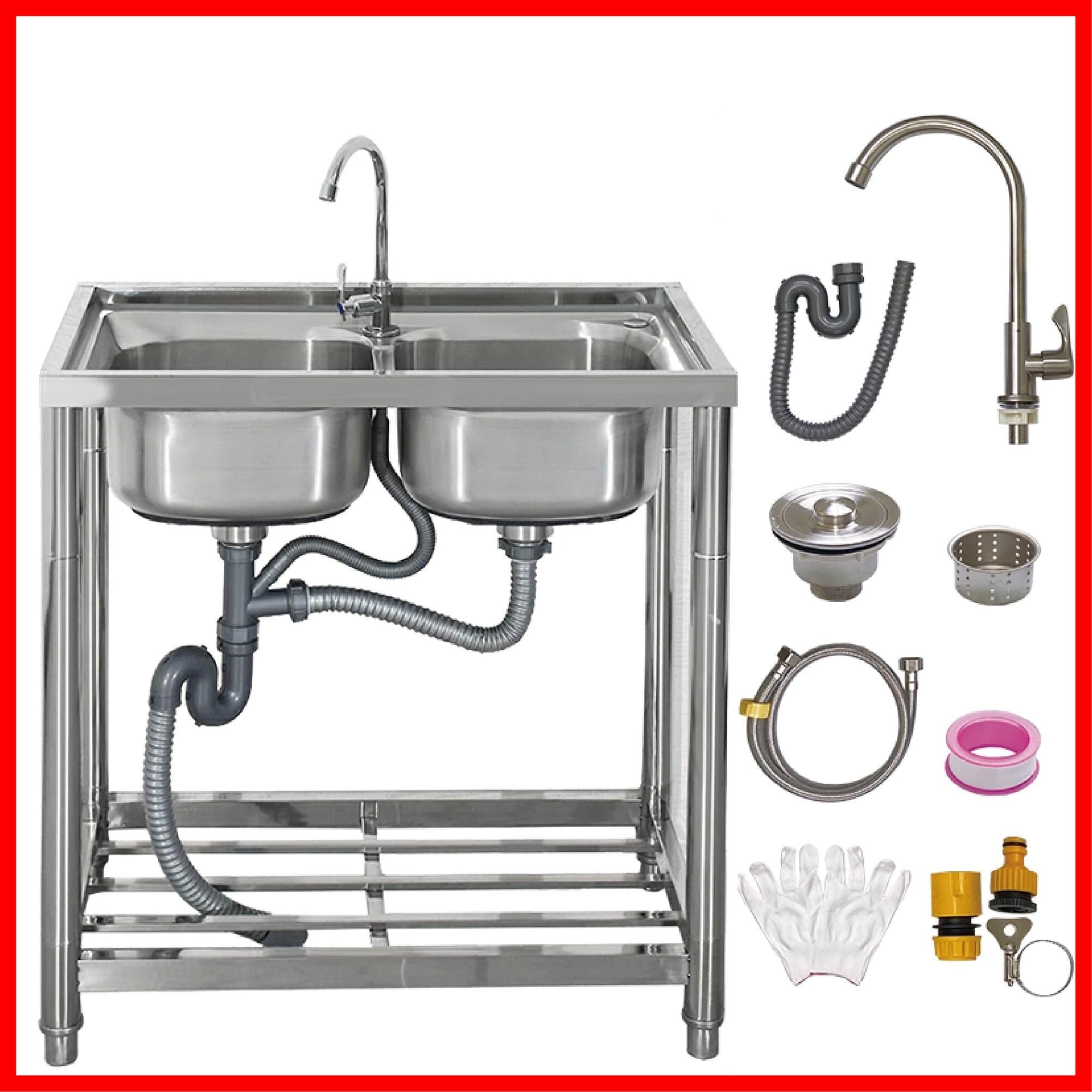 ステンレス簡易流し台屋外左右共用RC-A100 100x45x80cm 971 ステンレス簡易流し台屋外左右共用RC-A100 100x45x80cm 971 ステンレス