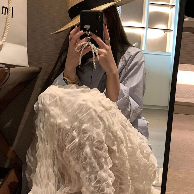 shirred long skirt 10970