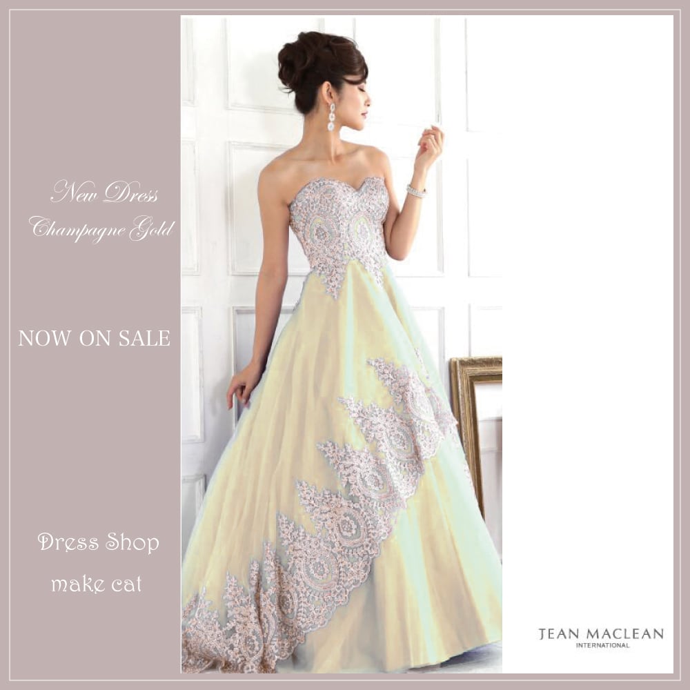 JEAN MACLEAN ロングドレス ブラック ゴールド M 9号｜レディース