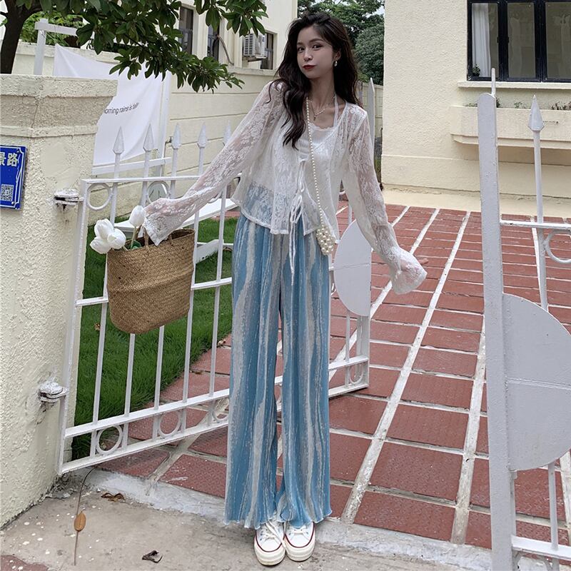 シャツ レディースサマー薄手カーディガンジャケット 長袖スリーブレースクロップドトップス ロング 夏物 YY-ファッション93720730649