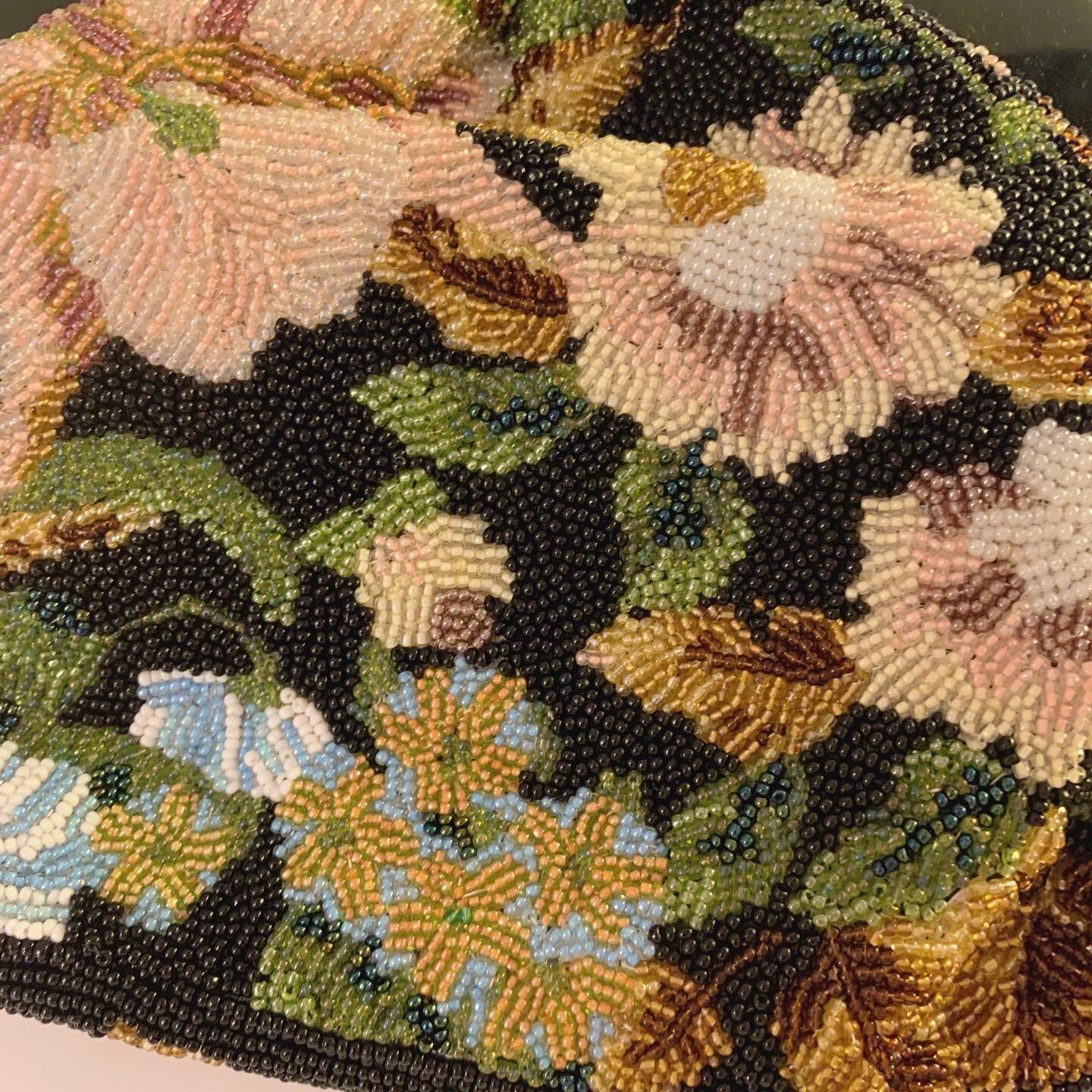 flower beads mini purse bag