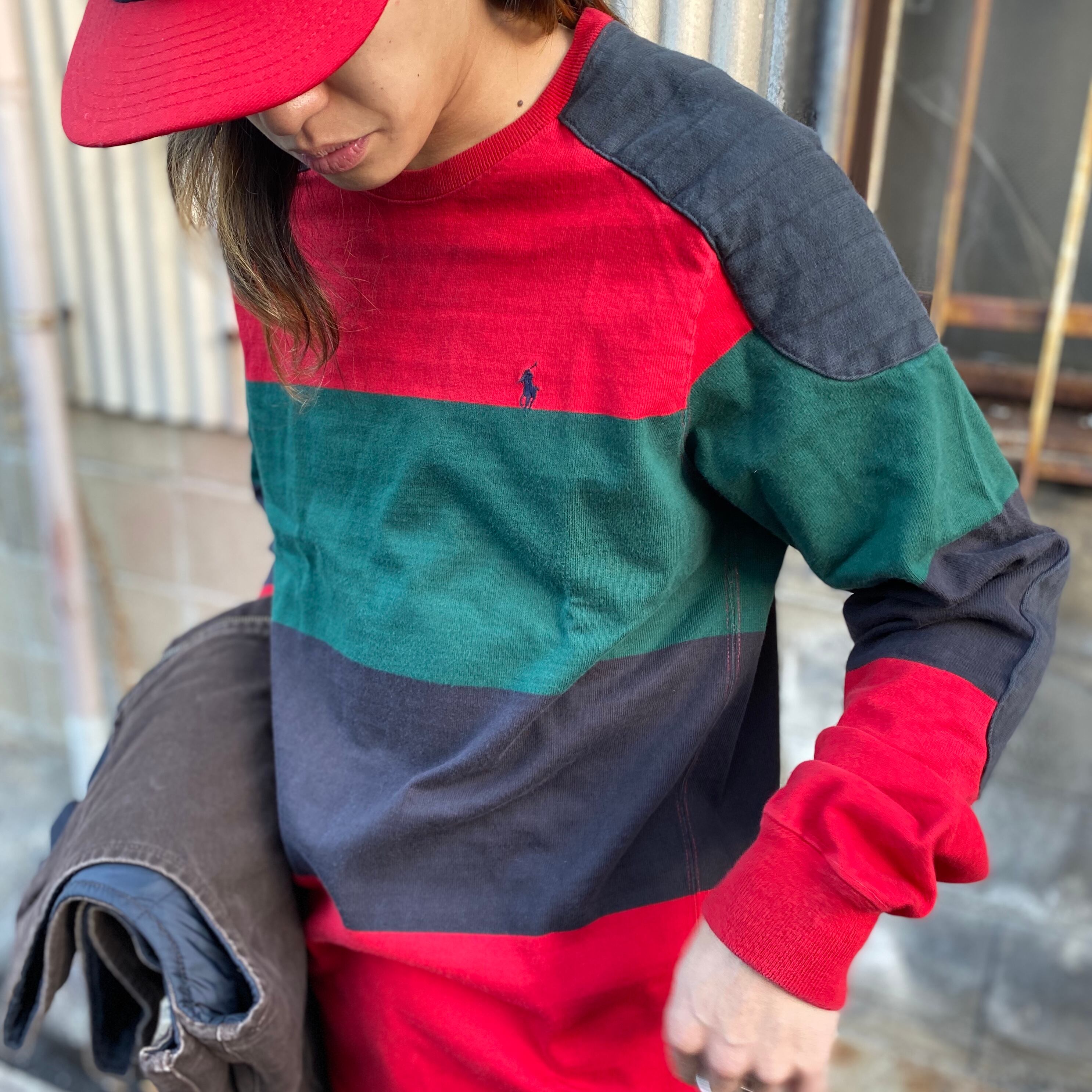 USA製 Ralph Lauren ラルフローレン マルチボーダー スウェット