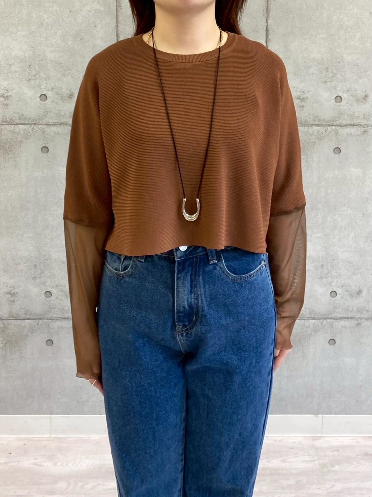 ロージー　Rosiee　袖チュール切り替えKnit　R751234