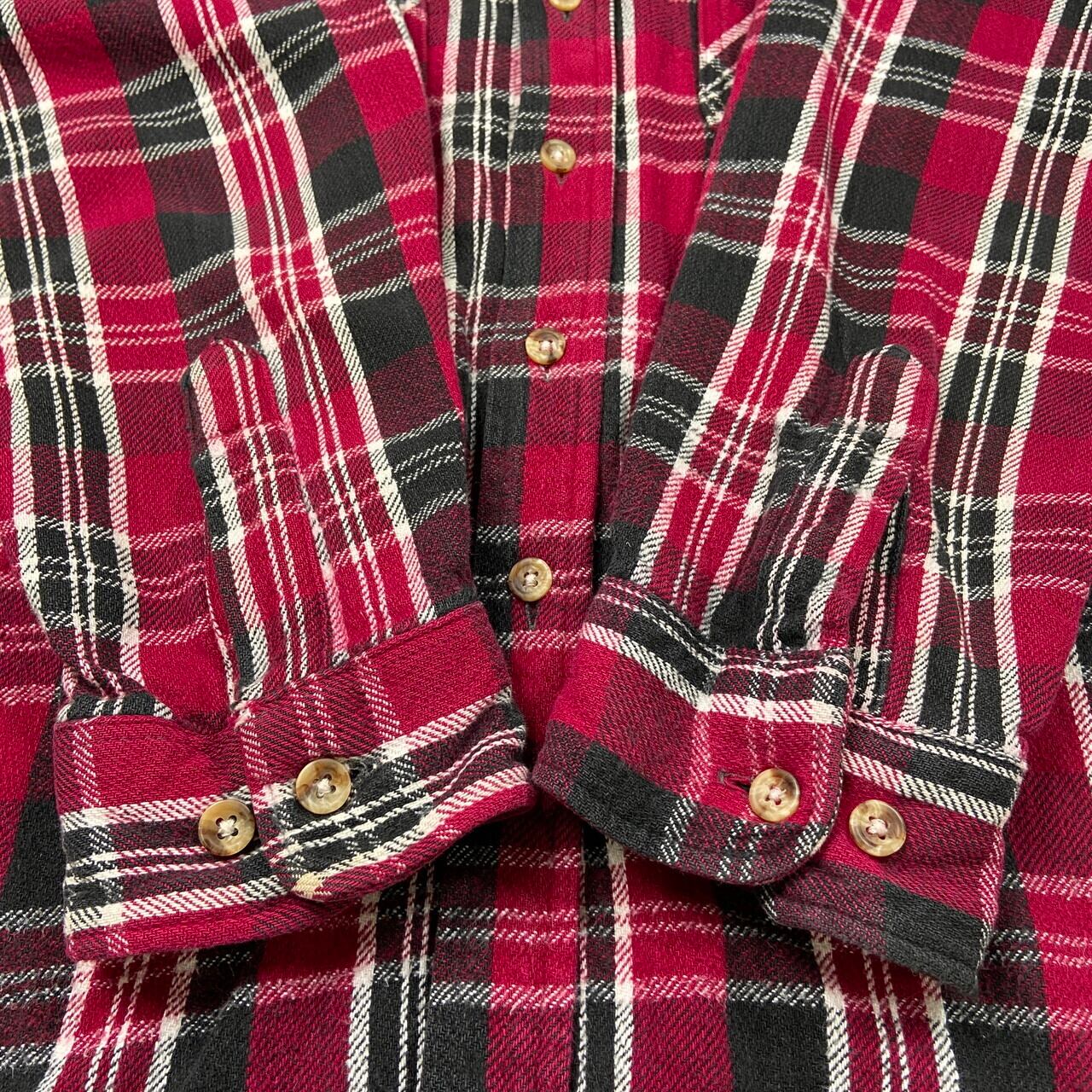 FIVE BROTHER  90s  ネルシャツ　レッド 90s FIVE BROTHER ブロックチェック ネルシャツ【L】ブラック