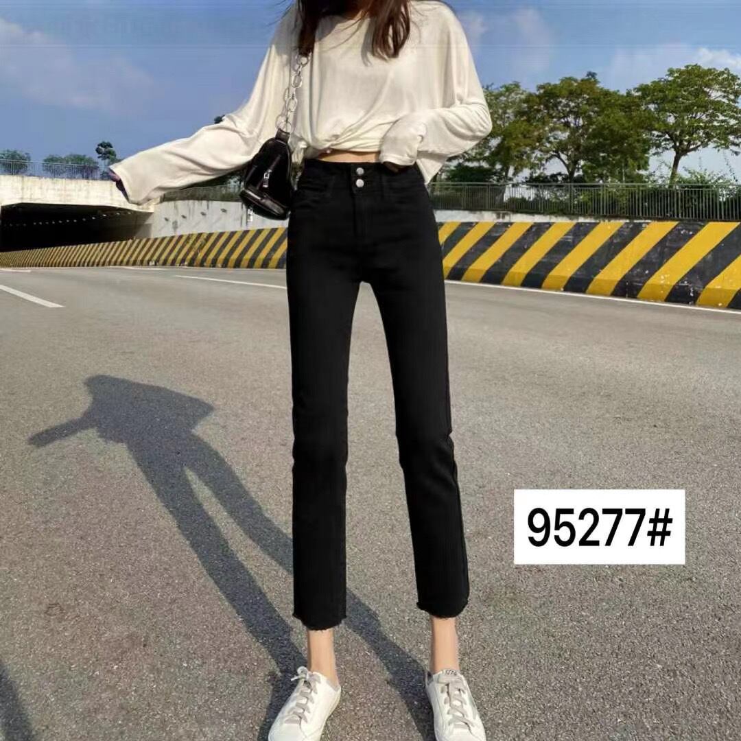 裾カットデニムパンツ