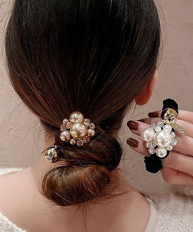 パール ヘアアクセサリー ヘアゴム
