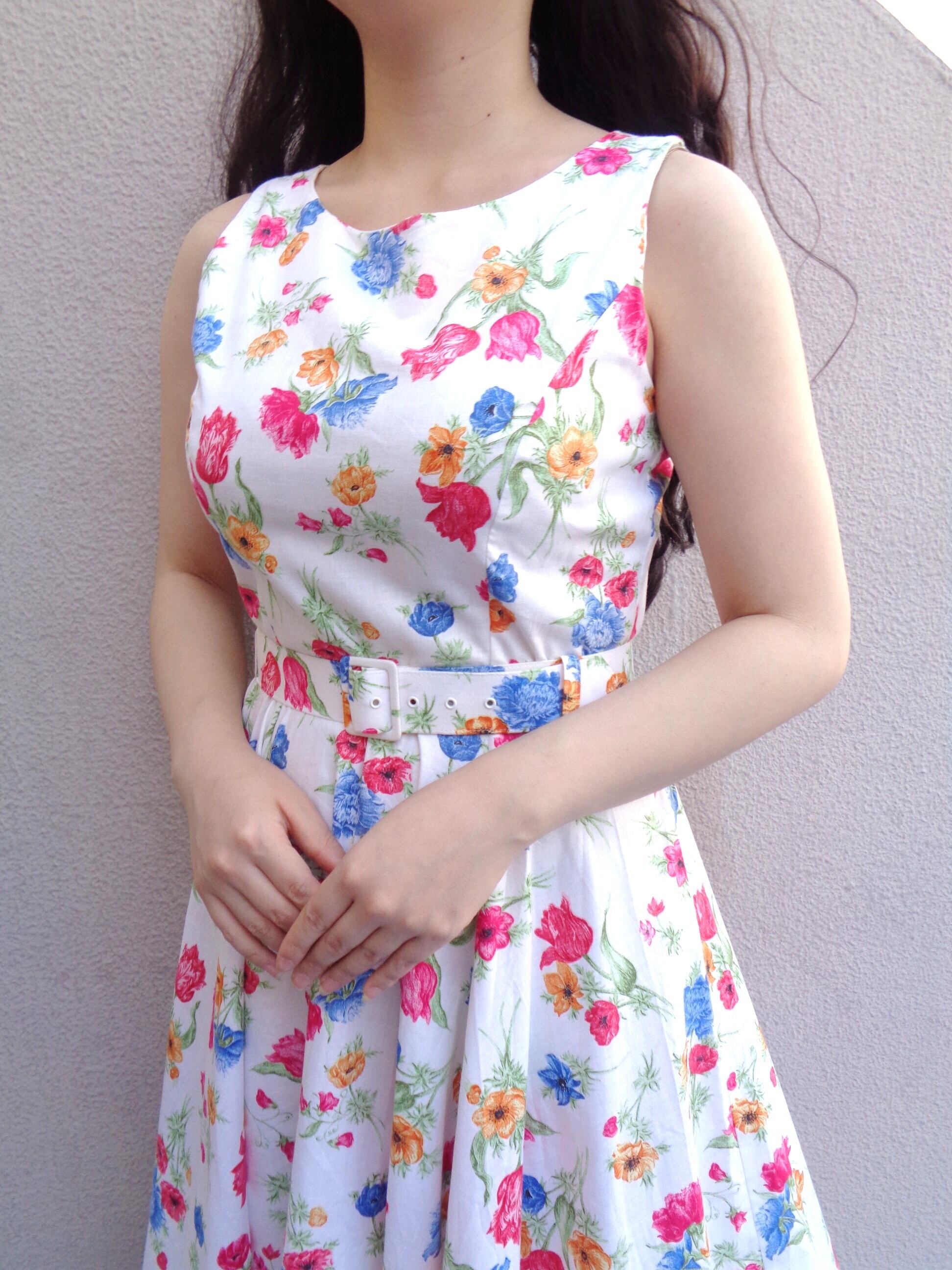 Laura Ashley Sleeveless floral dress/ローラ アシュレイ