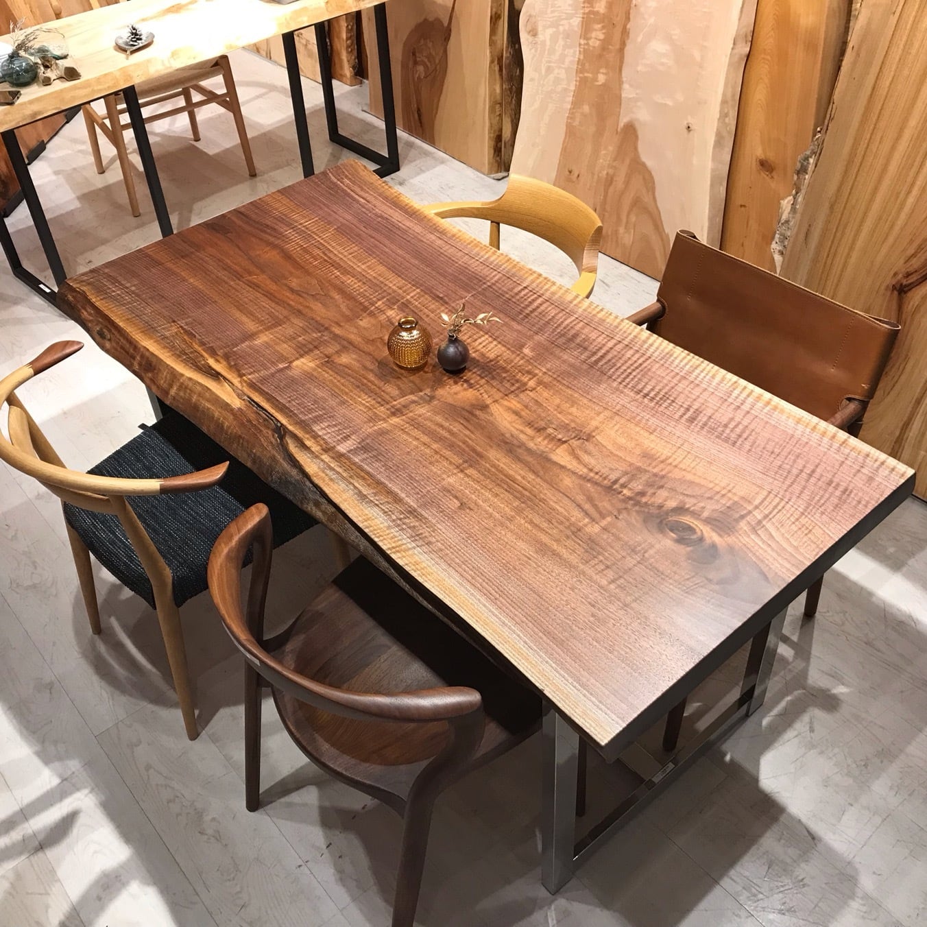 ウォールナット_1500×750×55_横浜元町店_テーブル天板/一枚板 261982-1