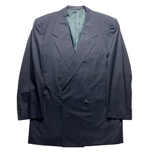 vintage GIANNI VERSACE black gabardine double breasted suits set-up