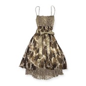 イタリア製 ELEONORA AMADEI エレオノラ アマデイ レオパードレイヤード風 キャミワンピース 42/レディース