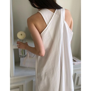 【即納商品】back cross sleeveless dress　502342　ホワイト