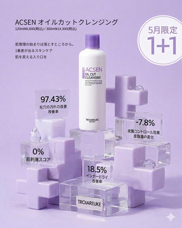 【1＋1】トロイアルケオイルカットクレンジング300ml