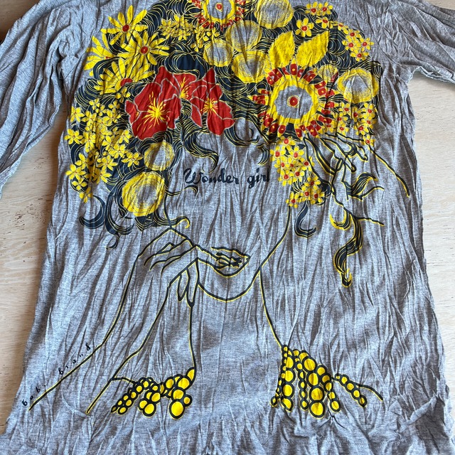 コットンしわ加工長袖トップス