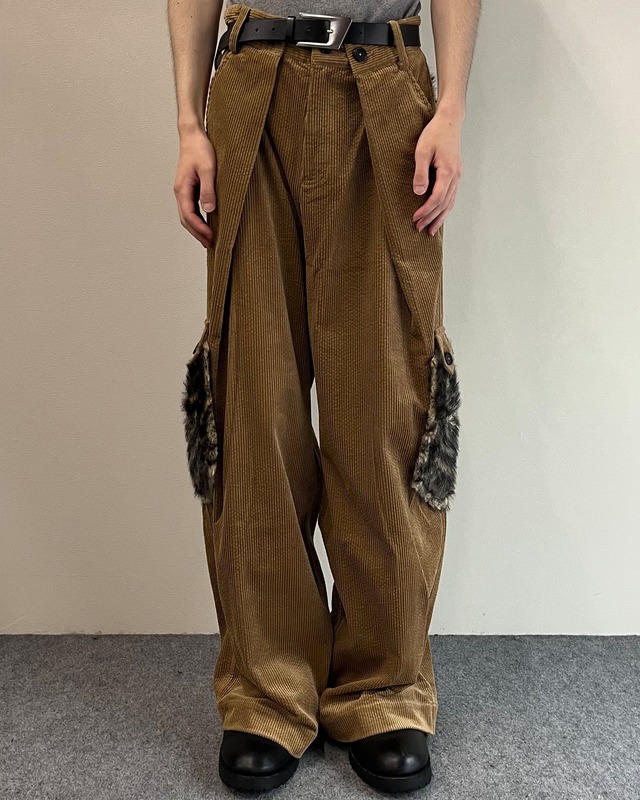 【26/AW Oscar Ouyang】Brown corduroy cargo trousers