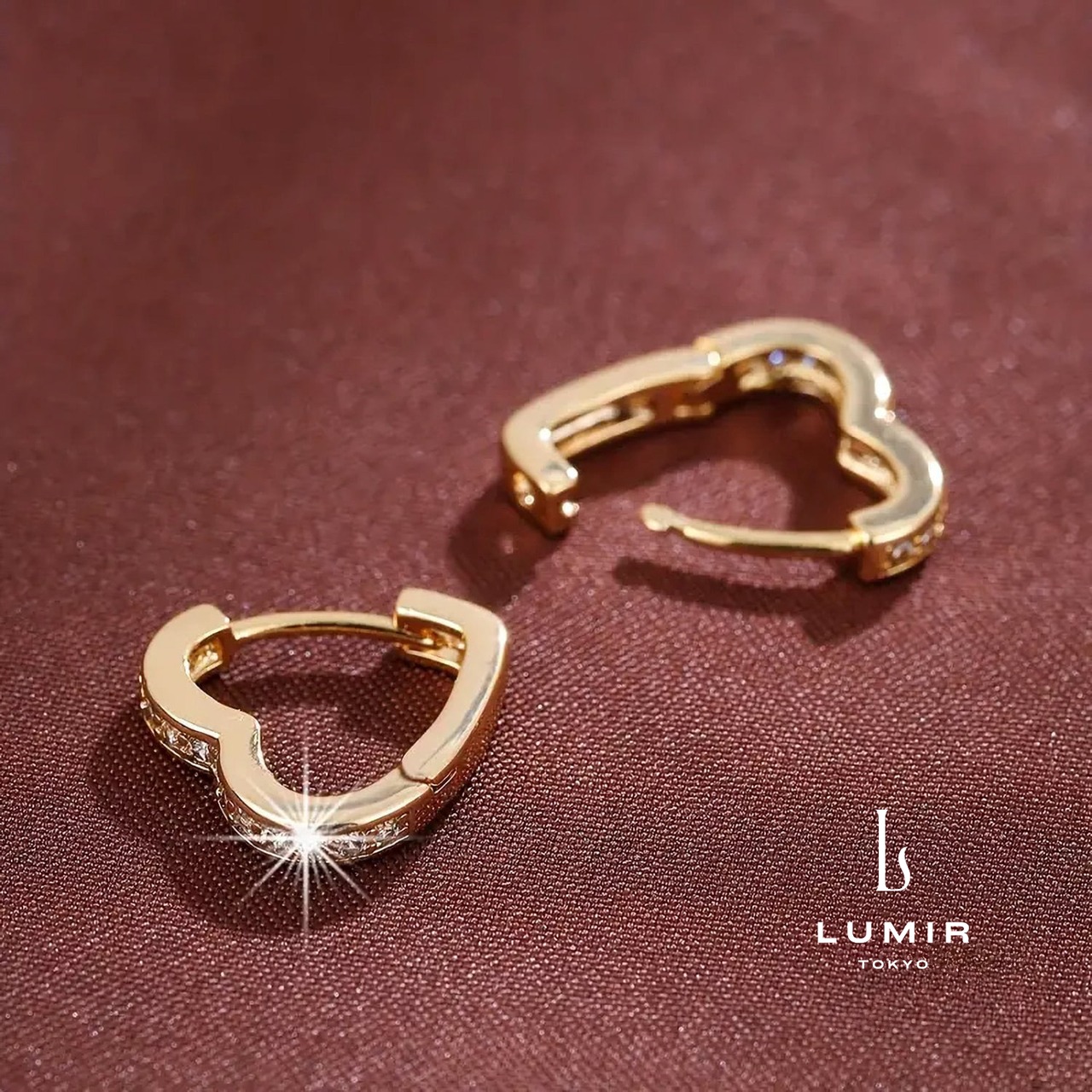 ハートジルコニアフープピアス