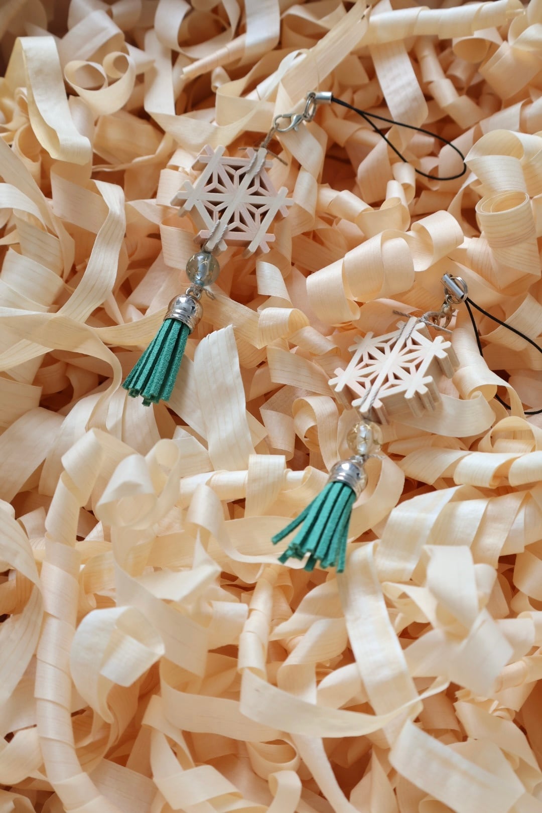 組子お守りチャーム（タッセル付き）｜Kumiko Lucky Charm with Tassel