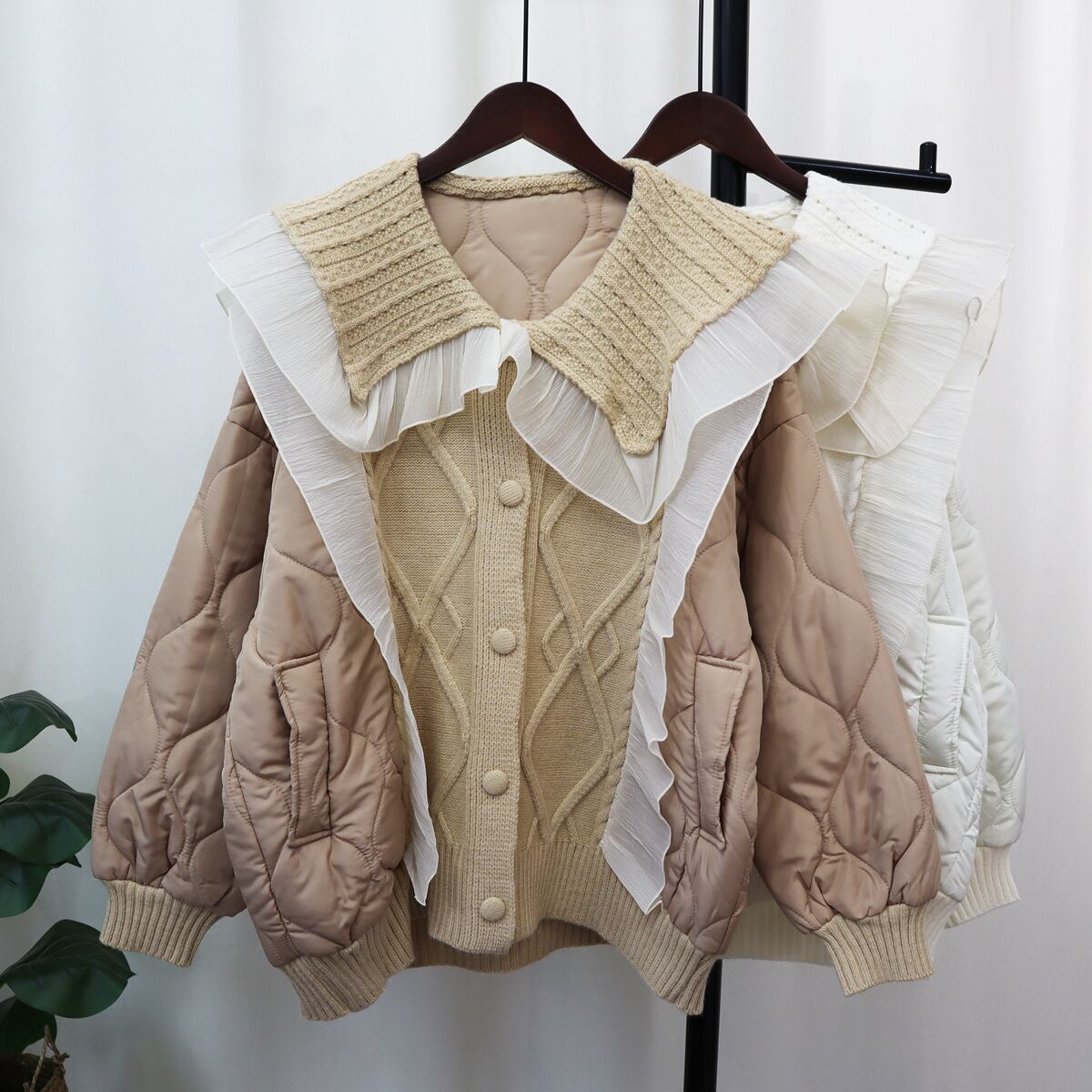 【outer】ドッキングニットカーデ M19203