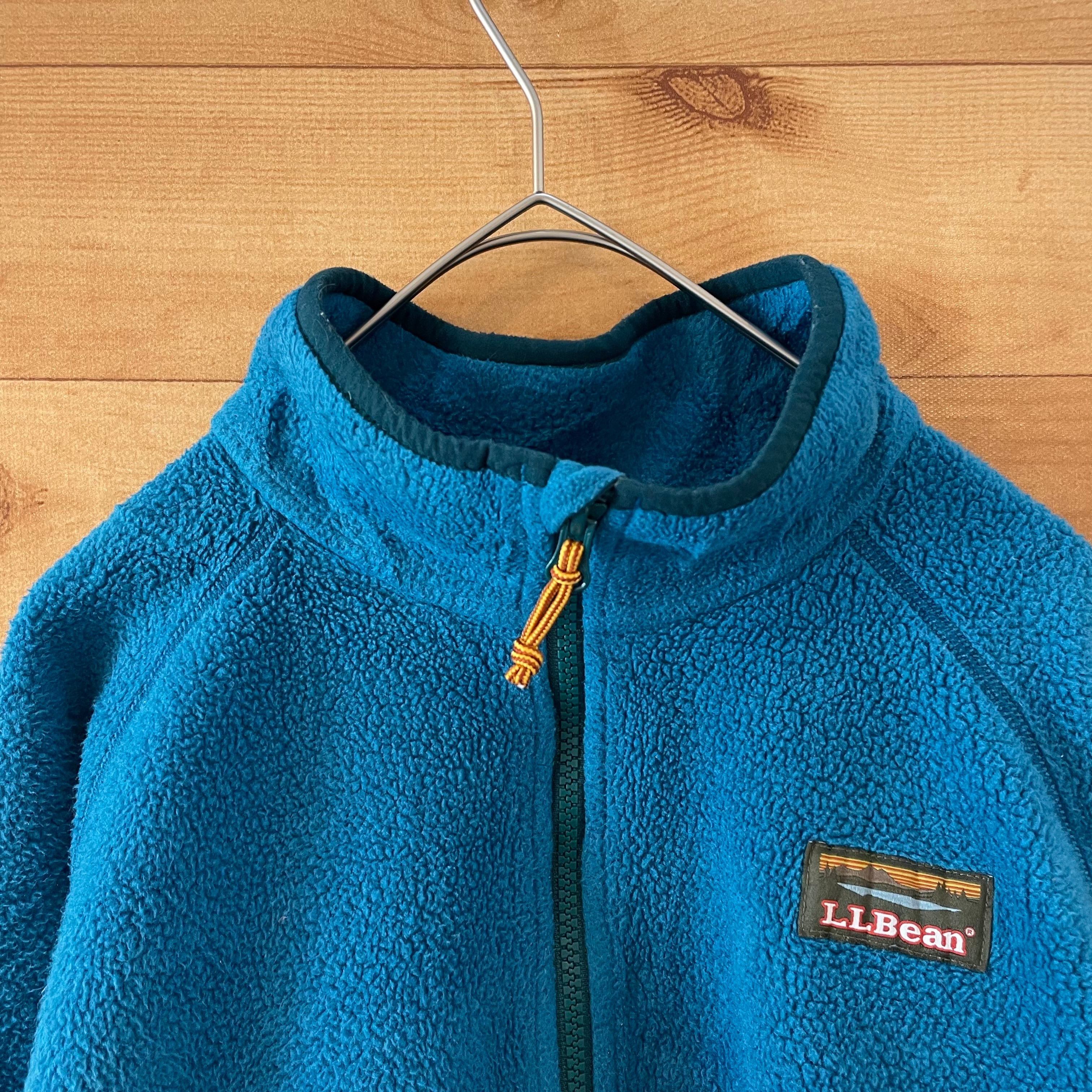 約59cm肩幅90s LLBean　ワンポイントロゴ刺繍　フリースベスト　　エルエルビーン