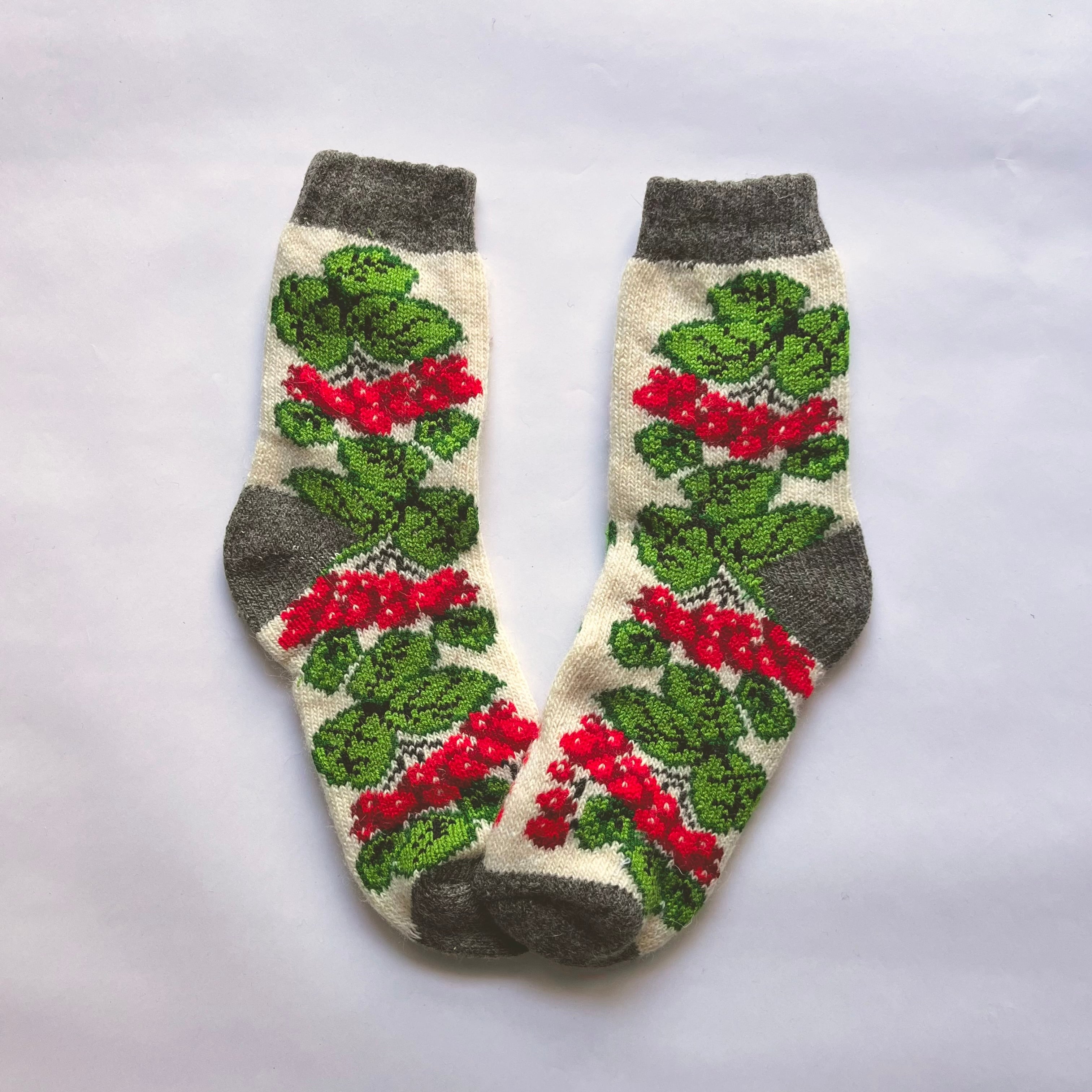 ウクライナ支援/ウールソックス(カリンカ柄)