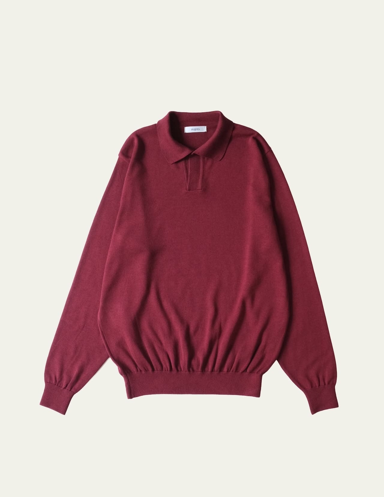 FUJITO L/S Skipper Polo Burgundy,Navy
