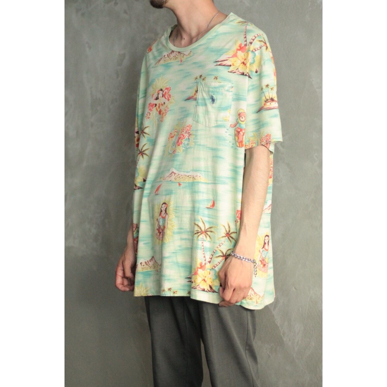 Polo Ralph Lauren S/S コットン アロハ ポケットTシャツ 【FF-1217】 | cv