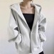 春秋 新作 パーカー アウター レディース ジップアップ パーカー ト女性は緩いインス怠惰な肥厚ト ジャンレディース ジャンレディース 着痩せ 高級感コート 韓国ファッション