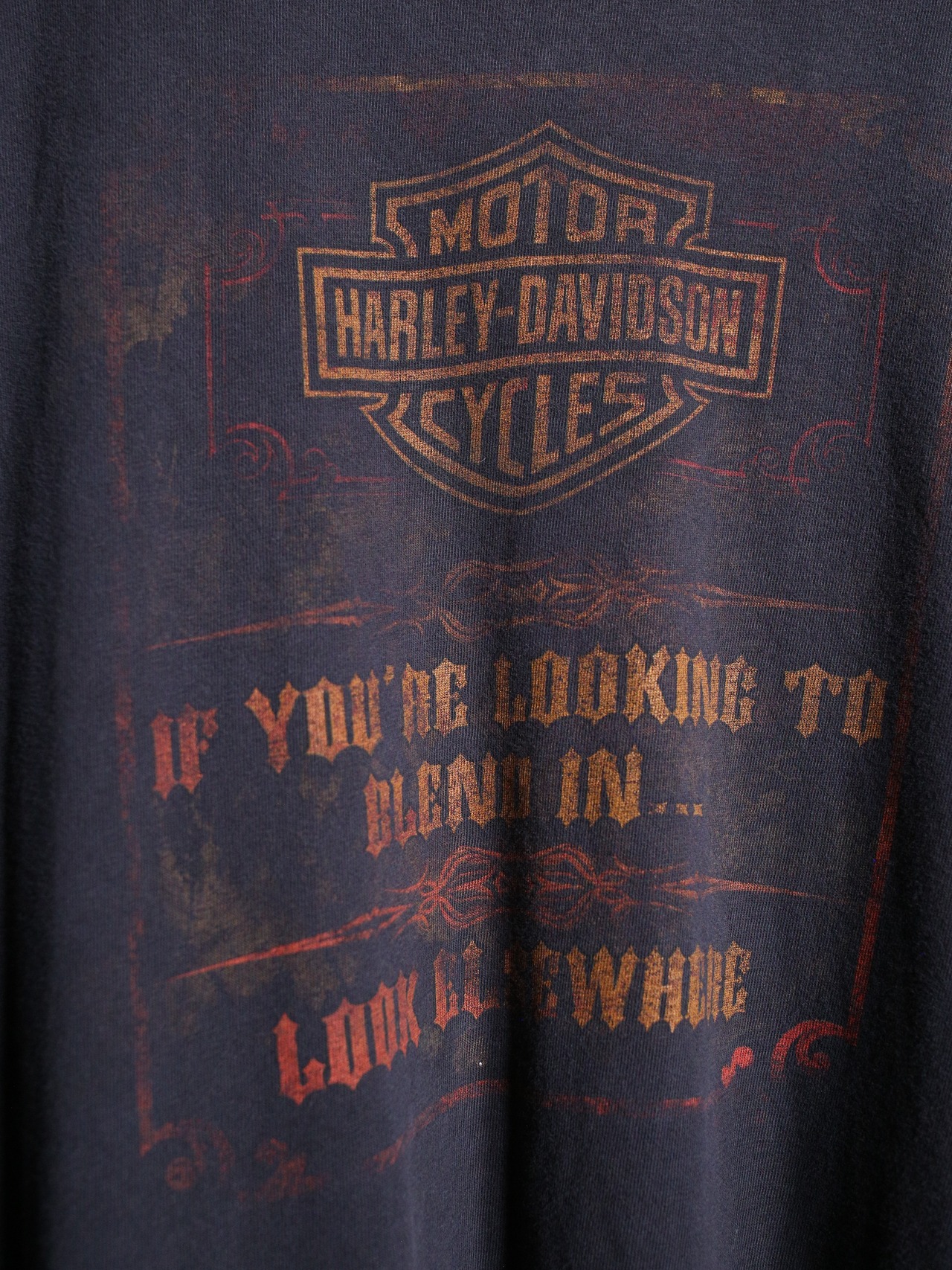 "Harley-Davidson" XXXXXL super over silhouette faded logo graphic tee - 11