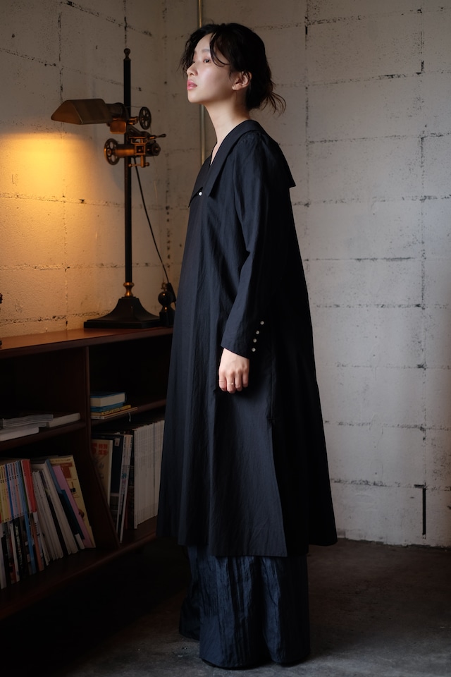 Sailor collar long blouse  [ Black ]