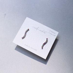 パステルレインボーのイヤーカフ