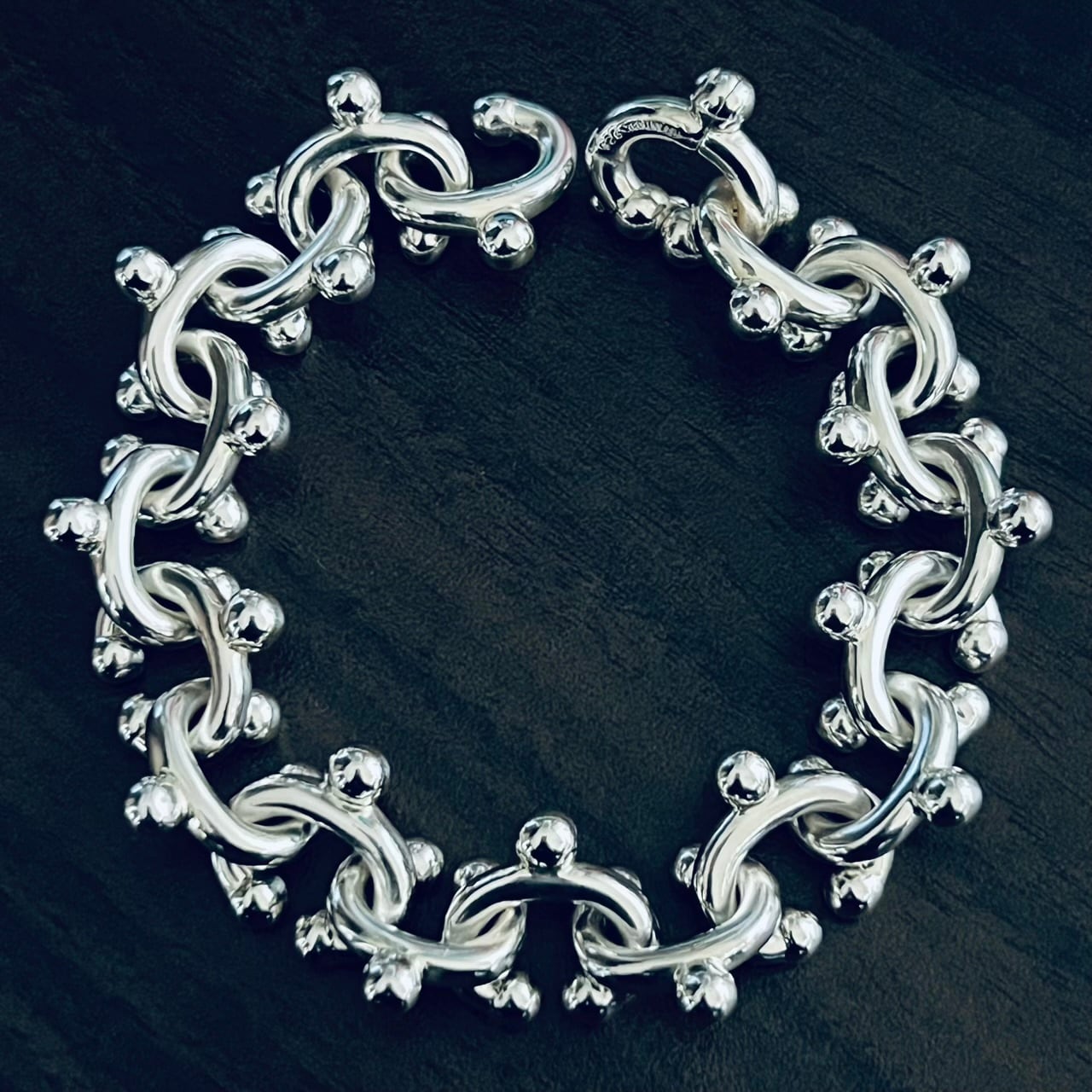 VINTAGE TIFFANY & CO. Ball Link Bracelet Sterling Silver 
