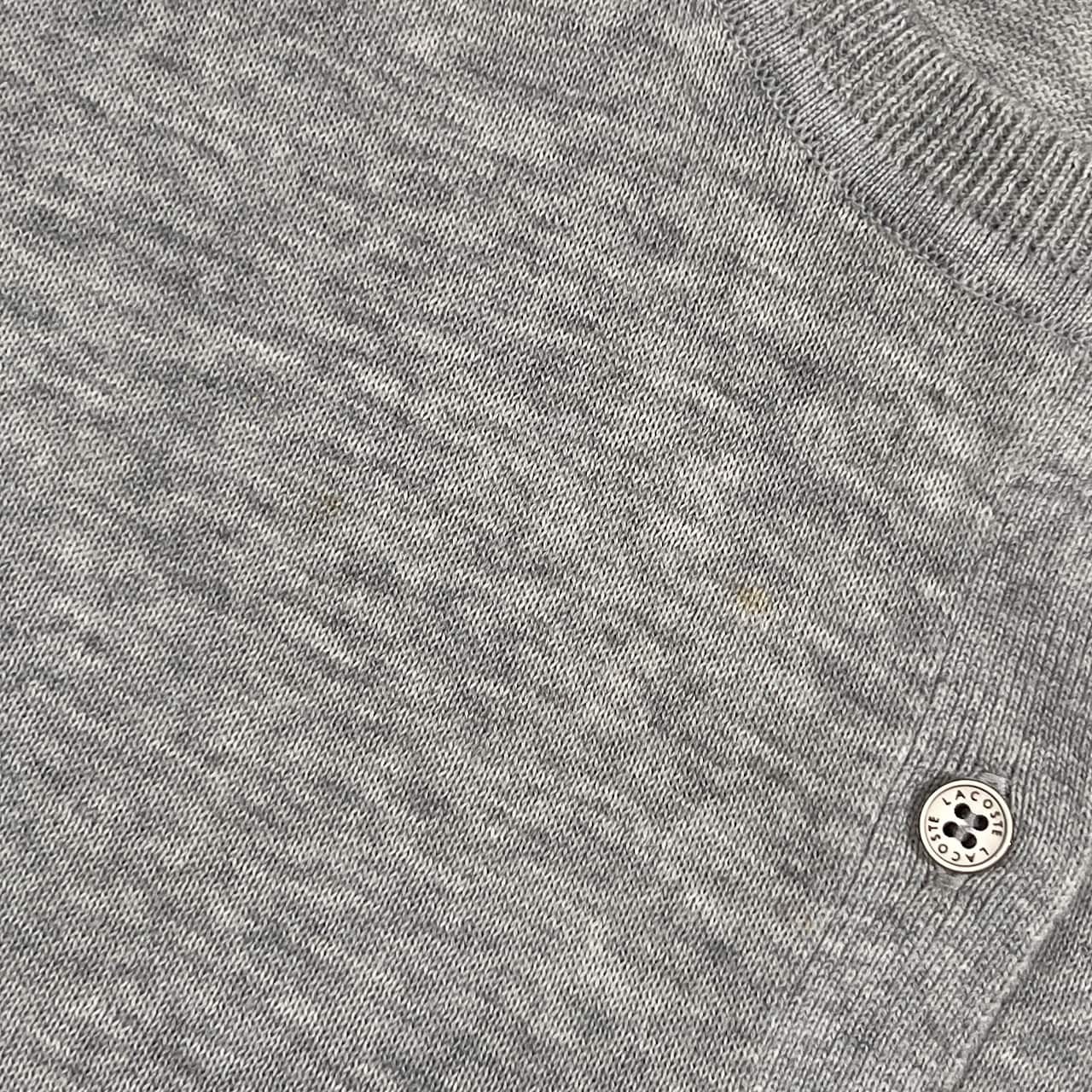 LACOSTE ラコステ コットン ニット カーディガン 40/グレー系 レディース カジュアル ハイゲージ