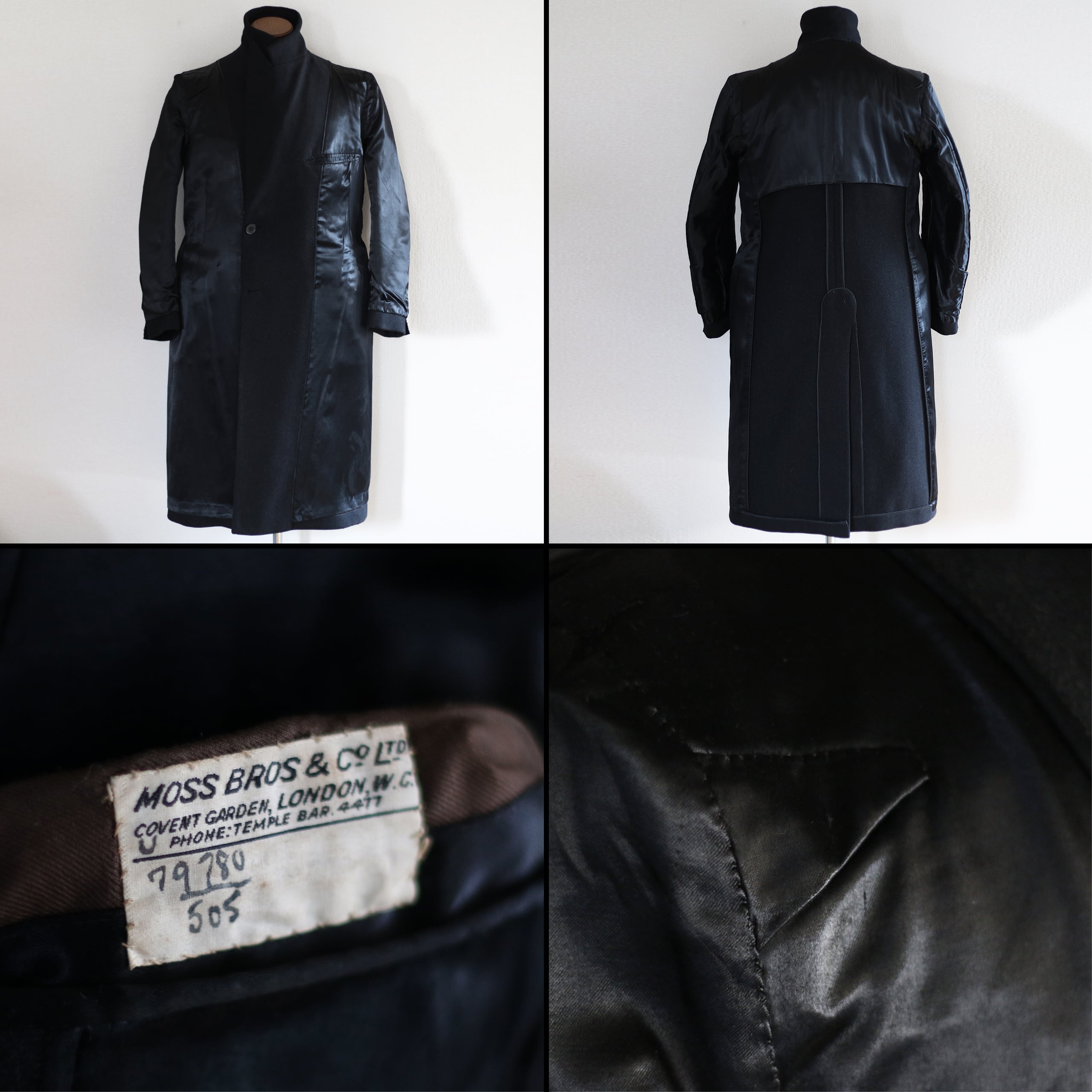 SOLD】1930年代 ヴィンテージ ロング コート チャコール イギリス製