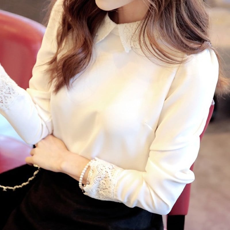 レースシフォンブラウス Me1439