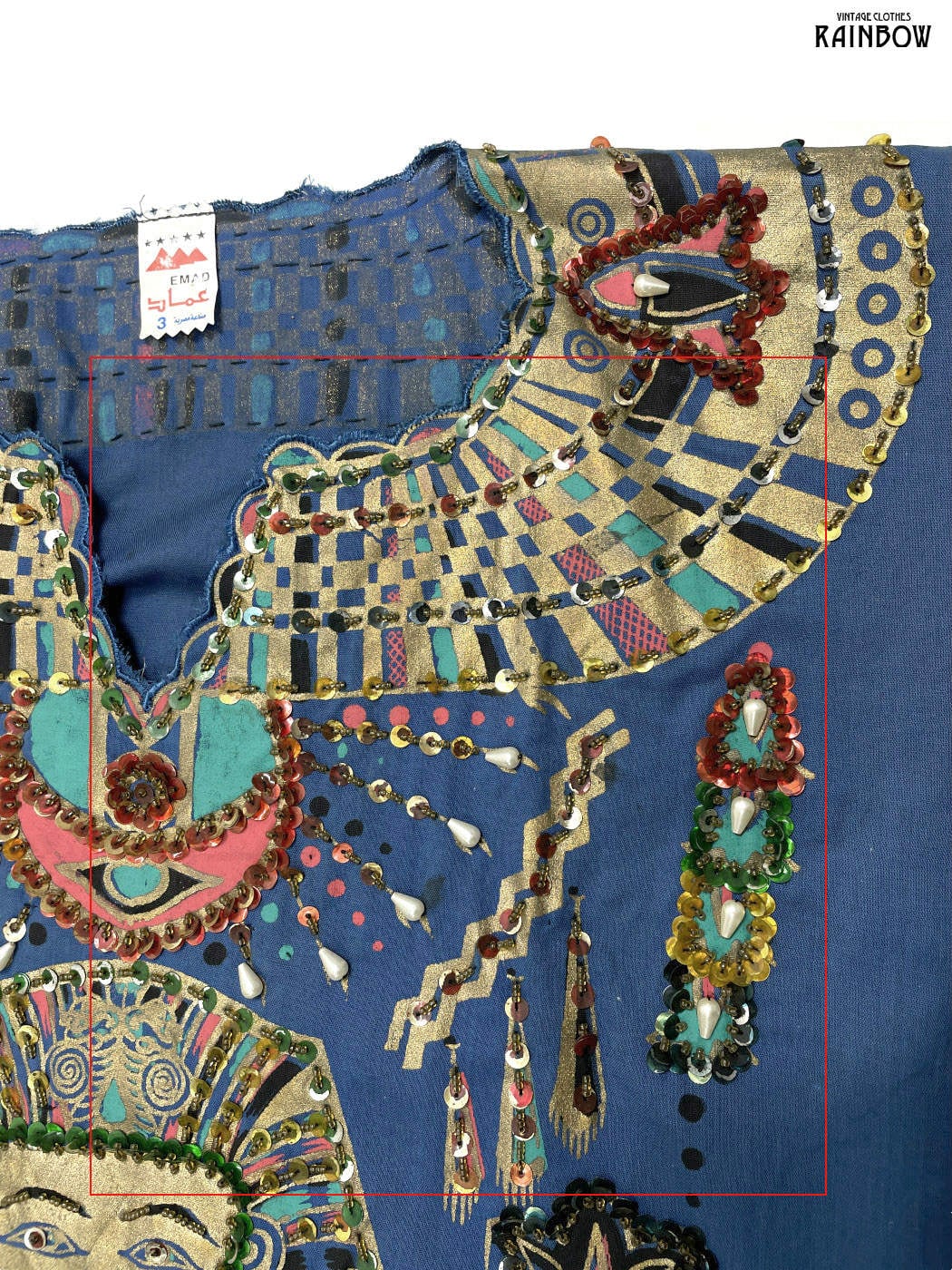 古着 EMAD ツタンカーメン スパンコール刺繍 ビジュー スリット 古着 EMAD ツタンカーメン スパンコール刺繍 ビジュー スリット