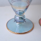 切子と金彩の花瓶-スカイブルー