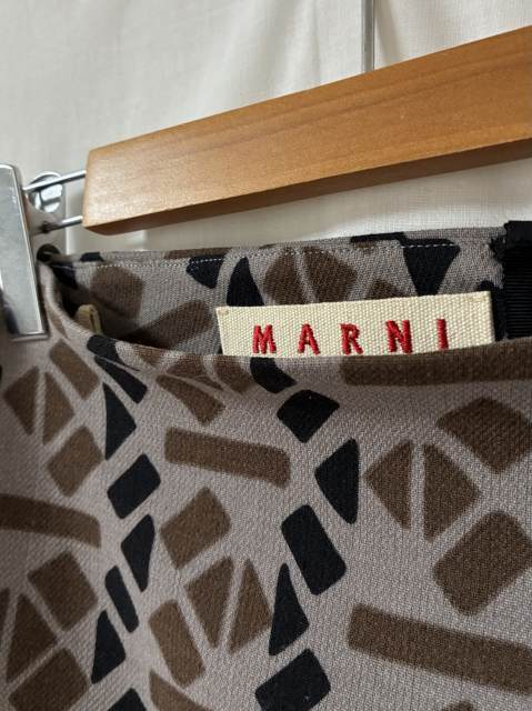 Switched Design Patterned Wool Skirt "MARNI"