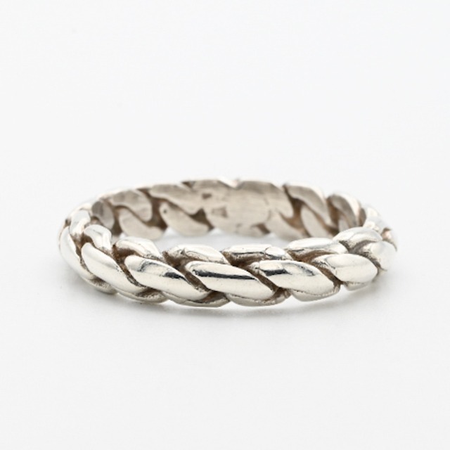 Knitted Thick Silver Band Ring #17.0 / Denmark