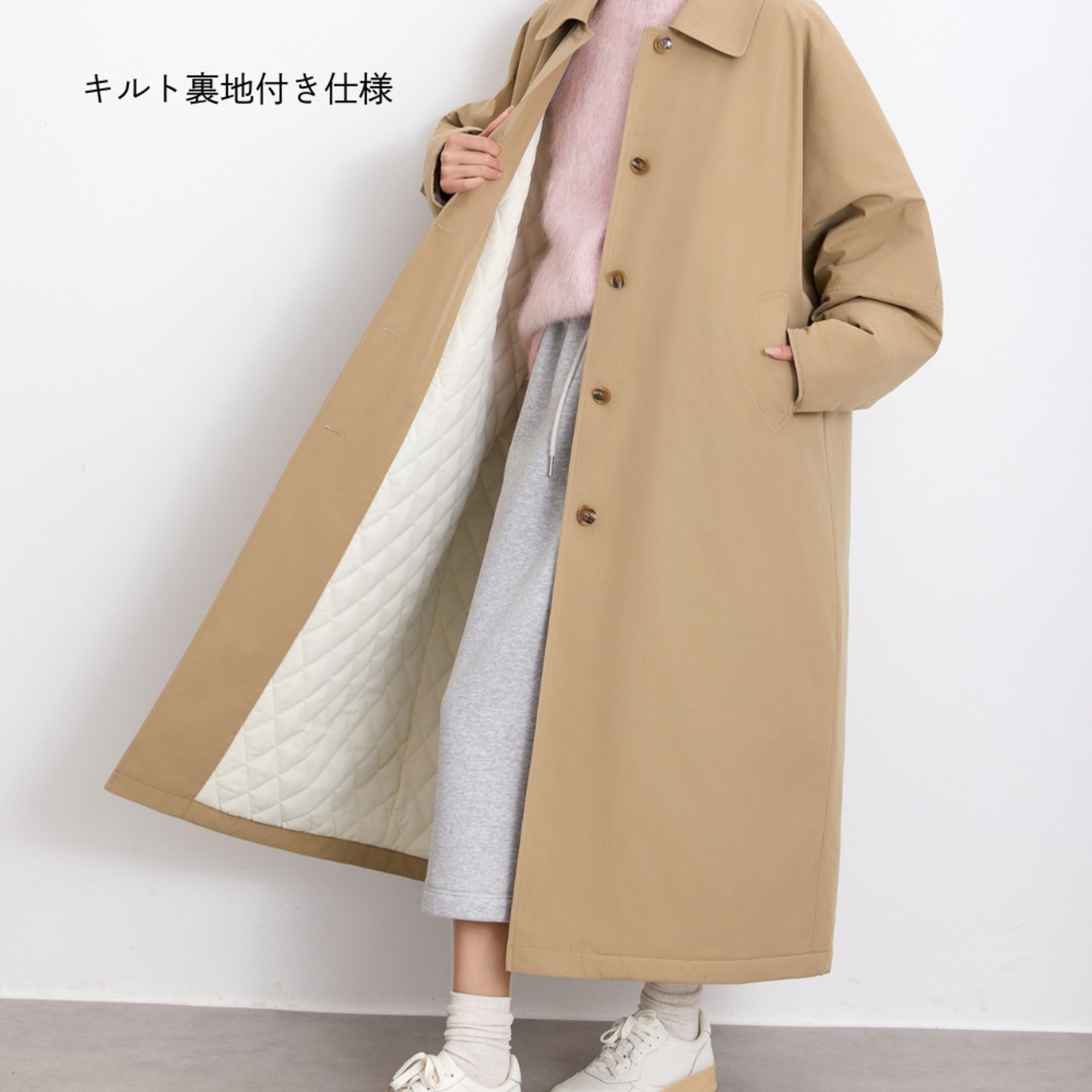 オーバーサイズ ステンカラーコート 2type／4color W01402