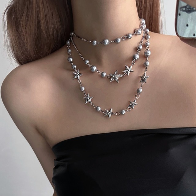 star pearl long necklace la2994