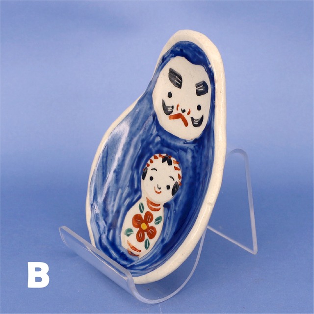 《 鈴木ハツミ 》小皿　ダルマこけし