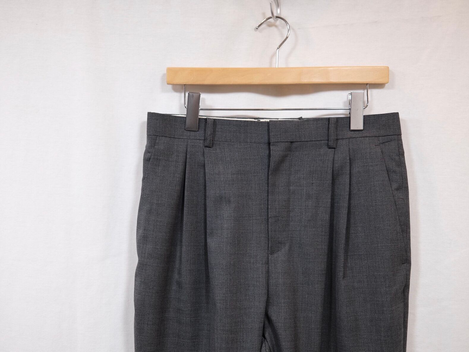 DIGAWEL” 2 Tuck tapered hem rib pants C.Gray” | Lapel online store