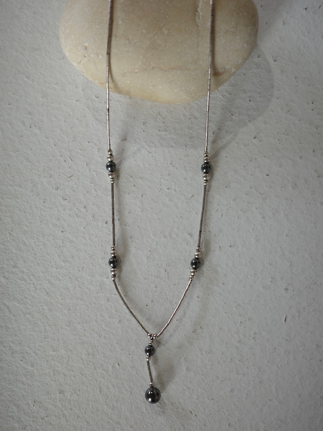 <vintage> hematite liquid chain design necklace